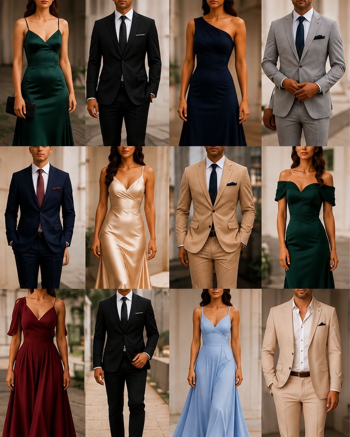 Inspiración de vestimenta formal para la boda